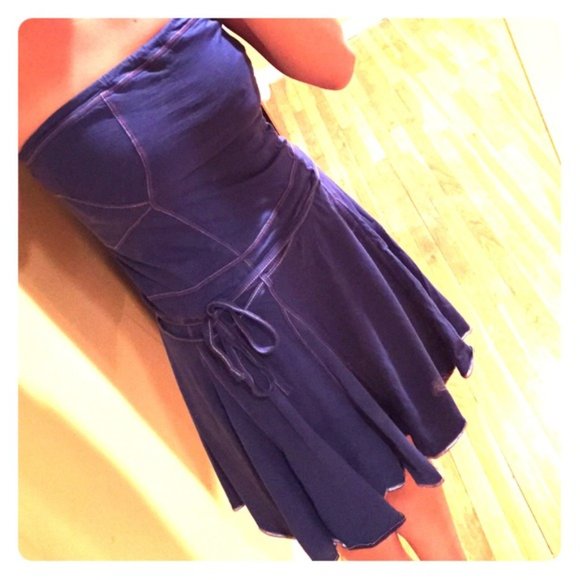 Armani Exchange blue flare strapless mini dress XS - Picture 6 of 6